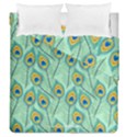 Lovely Peacock Feather Pattern With Flat Design Duvet Cover Double Side (Queen Size) View2