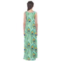 Lovely Peacock Feather Pattern With Flat Design Empire Waist Maxi Dress View2