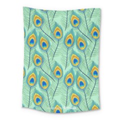 Lovely Peacock Feather Pattern With Flat Design Medium Tapestry by Vaneshart