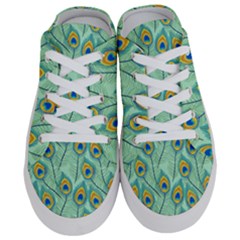 Lovely Peacock Feather Pattern With Flat Design Half Slippers by Vaneshart