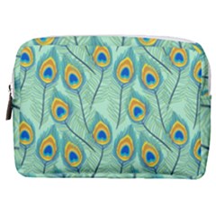 Lovely Peacock Feather Pattern With Flat Design Make Up Pouch (medium) by Vaneshart