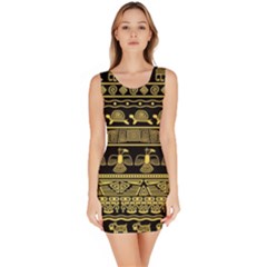 Tribal Gold Seamless Pattern With Mexican Texture Bodycon Dress by Vaneshart