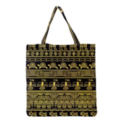 Tribal Gold Seamless Pattern With Mexican Texture Grocery Tote Bag by Vaneshart