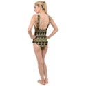 Tribal Gold Seamless Pattern With Mexican Texture Cross Front Low Back Swimsuit View2