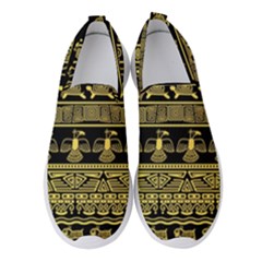 Tribal Gold Seamless Pattern With Mexican Texture Women s Slip On Sneakers by Vaneshart