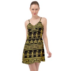 Tribal Gold Seamless Pattern With Mexican Texture Summer Time Chiffon Dress