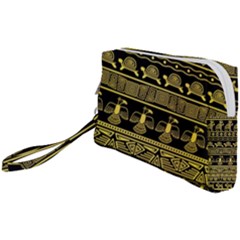 Tribal Gold Seamless Pattern With Mexican Texture Wristlet Pouch Bag (small)