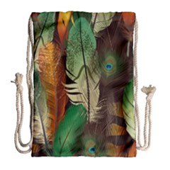 Feathers Realistic Pattern Drawstring Bag (large) by Vaneshart