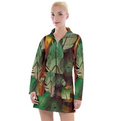 Feathers Realistic Pattern Women s Long Sleeve Casual Dress by Vaneshart