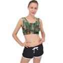 Feathers Realistic Pattern V-Back Sports Bra View1