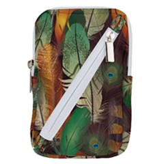 Feathers Realistic Pattern Belt Pouch Bag (large)