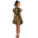 Feathers Realistic Pattern Flutter Sleeve Wrap Dress View2