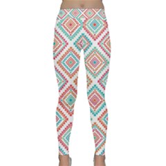 Ethnic Seamless Pattern Tribal Line Print African Mexican Indian Style Classic Yoga Leggings by Vaneshart