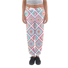 Ethnic Seamless Pattern Tribal Line Print African Mexican Indian Style Women s Jogger Sweatpants by Vaneshart