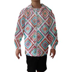 Ethnic Seamless Pattern Tribal Line Print African Mexican Indian Style Kids  Hooded Windbreaker by Vaneshart