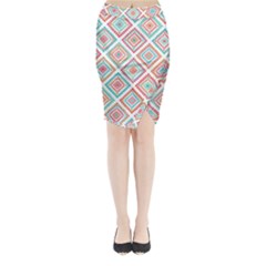 Ethnic Seamless Pattern Tribal Line Print African Mexican Indian Style Midi Wrap Pencil Skirt by Vaneshart