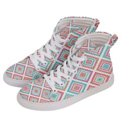 Ethnic Seamless Pattern Tribal Line Print African Mexican Indian Style Women s Hi-top Skate Sneakers by Vaneshart