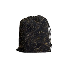 Black Marbled Surface Drawstring Pouch (medium) by Vaneshart