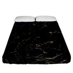 Black Marbled Surface Fitted Sheet (king Size) by Vaneshart