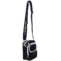 Black Marbled Surface Shoulder Strap Belt Bag