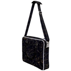 Black Marbled Surface Cross Body Office Bag by Vaneshart