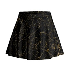 Black Marbled Surface Mini Flare Skirt by Vaneshart