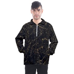 Black Marbled Surface Men s Half Zip Pullover by Vaneshart