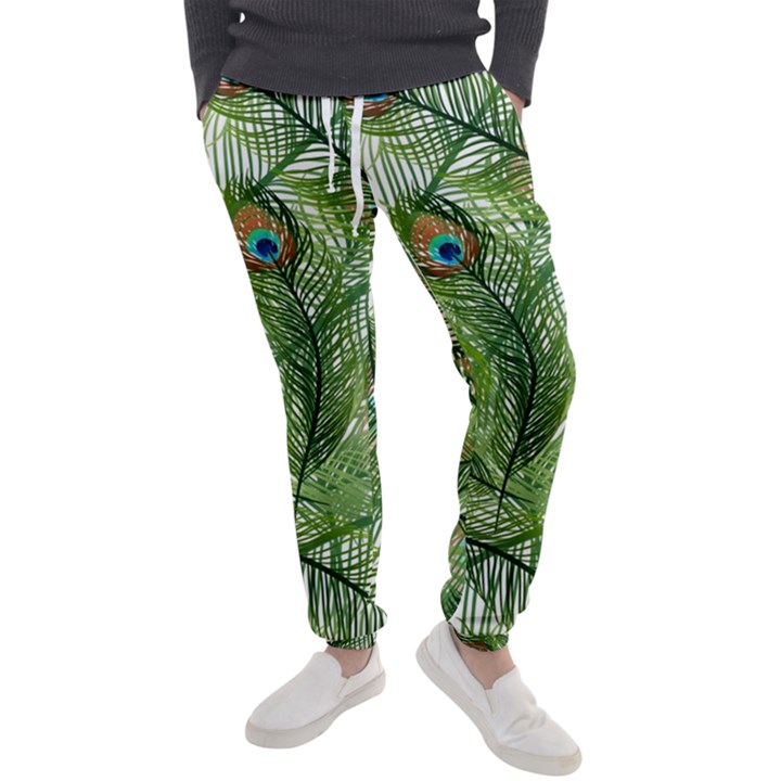 Peacock Feathers Pattern Men s Jogger Sweatpants