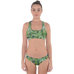 Peacock Feathers Pattern Cross Back Hipster Bikini Set by Vaneshart