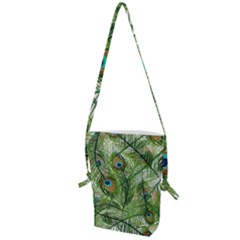 Peacock Feathers Pattern Folding Shoulder Bag by Vaneshart