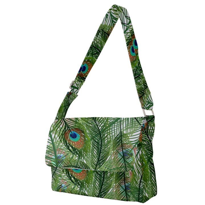 Peacock Feathers Pattern Full Print Messenger Bag