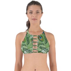 Peacock Feathers Pattern Perfectly Cut Out Bikini Top