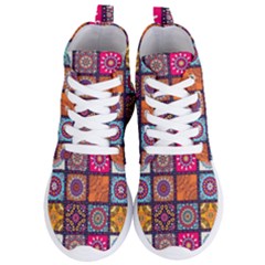 Mandala Pattern Women s Lightweight High Top Sneakers by Vaneshart