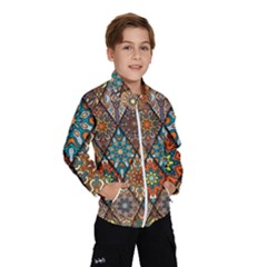 Colorful Vintage Seamless Pattern With Floral Mandala Elements Hand Drawn Background Kids  Windbreaker