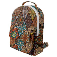 Colorful Vintage Seamless Pattern With Floral Mandala Elements Hand Drawn Background Flap Pocket Backpack (small) by Vaneshart