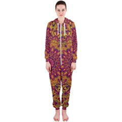 Mandala Vector Tribal Vintage Ethnic Seamless Pattern Print Hooded Jumpsuit (ladies)  by Vaneshart