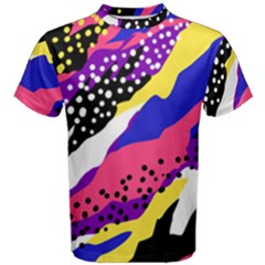 Colorful Abstract Waves Pattern Men s Cotton Tee by teeziner