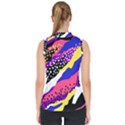 Colorful Abstract Waves Pattern Mock Neck Shell Top View2