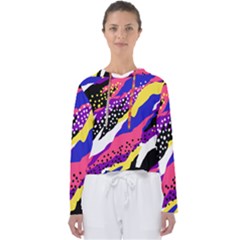 Colorful Abstract Waves Pattern Women s Slouchy Sweat by teeziner