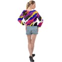 Colorful Abstract Waves Pattern Banded Bottom Chiffon Top View2