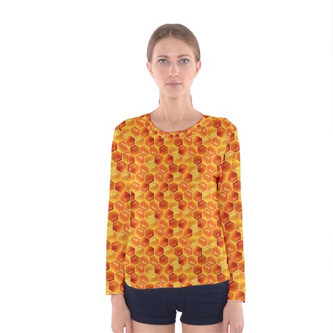 Honeycomb Women s Long Sleeve Tee by retrotoomoderndesigns