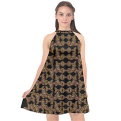 Butterflies In The Sky Giving Freedom Halter Neckline Chiffon Dress  by pepitasart