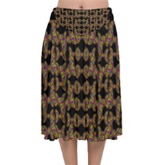 Butterflies In The Sky Giving Freedom Velvet Flared Midi Skirt by pepitasart