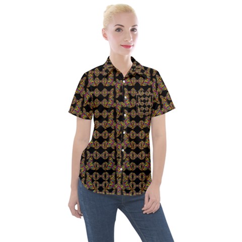 Butterflies In The Sky Giving Freedom Women s Short Sleeve Pocket Shirt by pepitasart