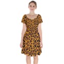 Orange Leopard Short Sleeve Bardot Dress View1