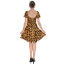 Orange Leopard Short Sleeve Bardot Dress View2