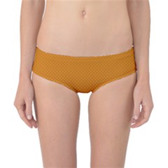 Orange Dotted Grid Classic Bikini Bottoms by retrotoomoderndesigns