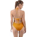 Sunshine Orange Halter Cut-Out One Piece Swimsuit View2