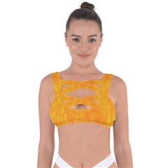 Sunshine Orange Bandaged Up Bikini Top by retrotoomoderndesigns