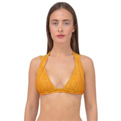 Sunshine Orange Double Strap Halter Bikini Top